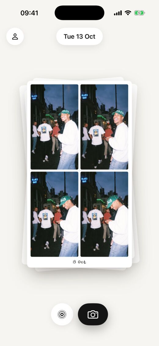 Inbetween diary: the newest inbetween, 4 photos in a grid, on top of the stack